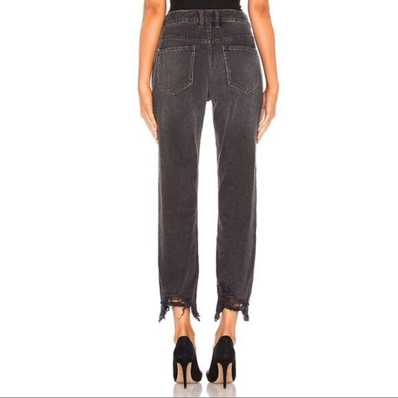 Free People Chewed Up Midrise Straight Jeans in Rugged Black Sizes 27 & 28 NWT - Picture 2 of 7